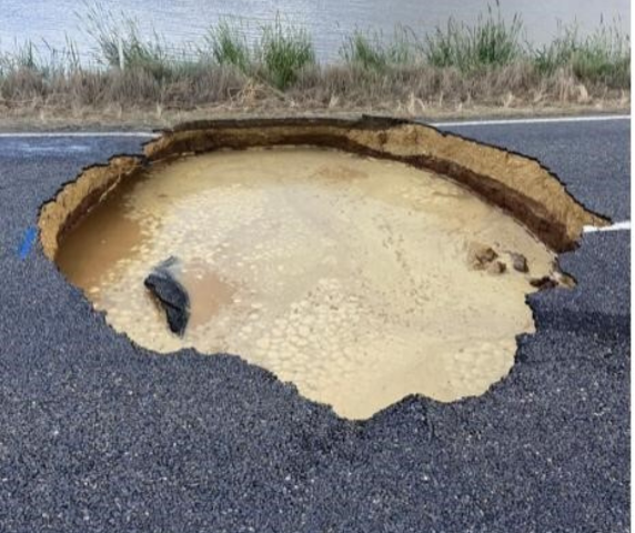 The sinkhole within 12 hours