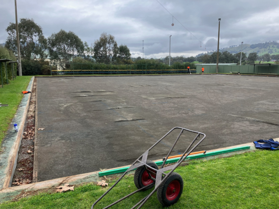 Bowling green site under construction