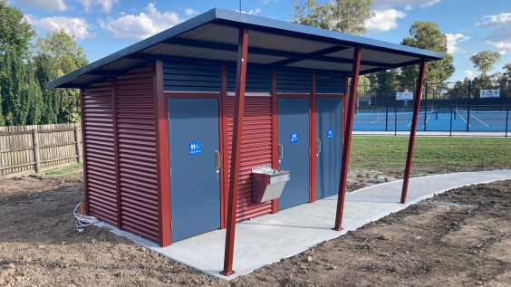 Newly constructed accessible toilet facilities at Baarmutha Park